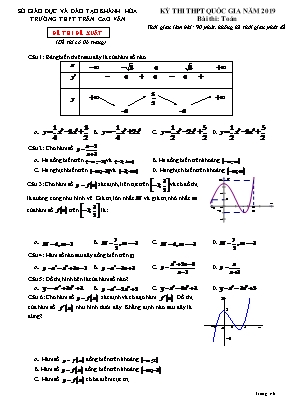 Đề thi THPT Quốc gia môn Toán năm 2019 - Trường THPT Trần Cao Vân (Có đáp án)